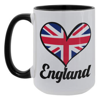 England flag, Κούπα Mega 15oz, κεραμική Μαύρη, 450ml