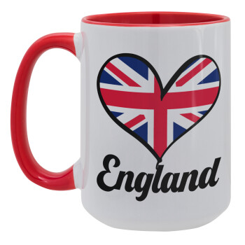 England flag, Κούπα Mega 15oz, κεραμική Κόκκινη, 450ml