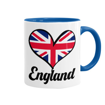 England flag, Mug colored blue, ceramic, 330ml