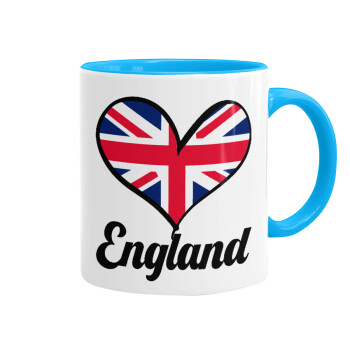 England flag, Mug colored light blue, ceramic, 330ml