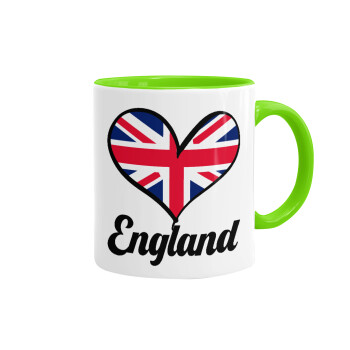 England flag, Κούπα χρωματιστή βεραμάν, κεραμική, 330ml