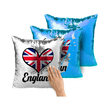 England flag, Μαξιλάρι καναπέ Μαγικό Μπλε με πούλιες 40x40cm περιέχεται το γέμισμα