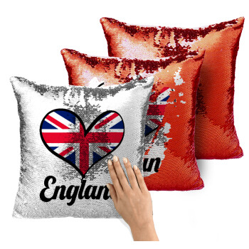 England flag, Μαξιλάρι καναπέ Μαγικό Κόκκινο με πούλιες 40x40cm περιέχεται το γέμισμα