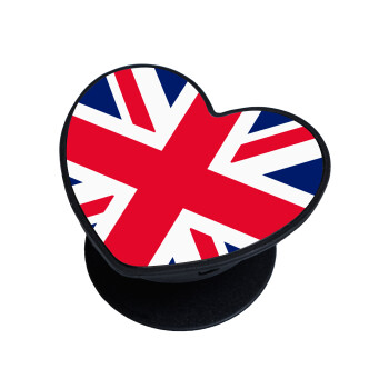 England flag, Phone Holders Stand  καρδιά Μαύρο Βάση Στήριξης Κινητού στο Χέρι