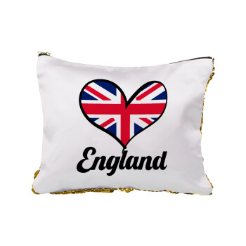 England flag, Τσαντάκι νεσεσέρ με πούλιες (Sequin) Χρυσό