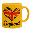 Ceramic coffee mug yellow, 330ml