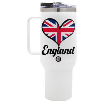 England flag, Mega Tumbler με καπάκι, διπλού τοιχώματος (θερμό) 1,2L