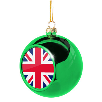 England flag, Χριστουγεννιάτικη μπάλα δένδρου Πράσινη 8cm