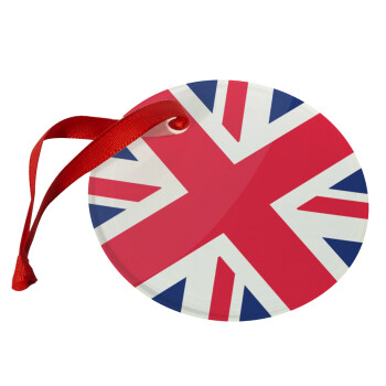 England flag, Χριστουγεννιάτικο στολίδι γυάλινο 9cm