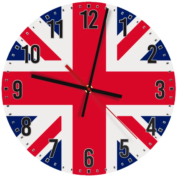 England flag — Ρολόι τοίχου ξύλινο 30cm
