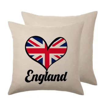 England flag, Μαξιλάρι καναπέ ΛΙΝΟ 40x40cm περιέχεται το  γέμισμα