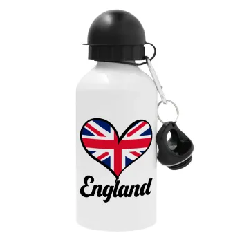 England flag, Μεταλλικό παγούρι νερού, Λευκό, αλουμινίου 500ml