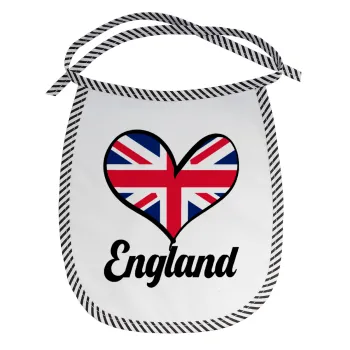 England flag, Σαλιάρα μωρού αλέκιαστη με κορδόνι Μαύρη