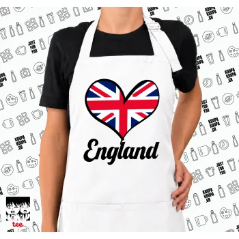 England flag, Ποδιά μακριά Σεφ ολόσωμη με τσέπες white (ΕΝΗΛΙΚΩΝ)