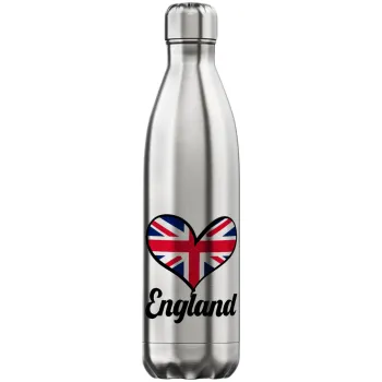 England flag, Μεταλλικό παγούρι θερμός Inox (Stainless steel), διπλού τοιχώματος, 750ml