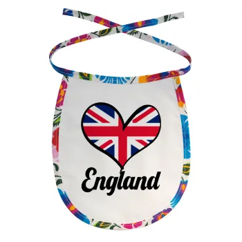 England flag, Σαλιάρα μωρού αλέκιαστη με κορδόνι Χρωματιστή