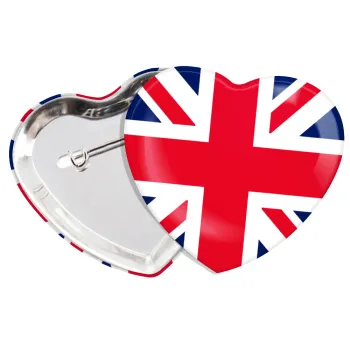 England flag, Κονκάρδα παραμάνα καρδιά (57x52mm)