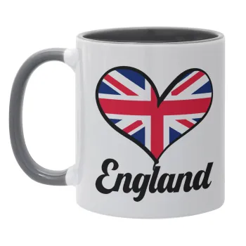 England flag, Mug colored grey, ceramic, 330ml