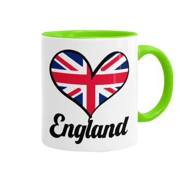 England flag, Mug colored light green, ceramic, 330ml