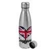 Metallic water bottle, stainless steel, 750ml