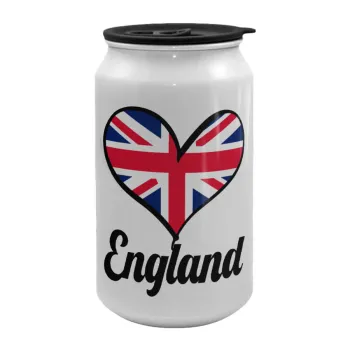 England flag, Κούπα ταξιδιού μεταλλική με καπάκι (tin-can) 500ml
