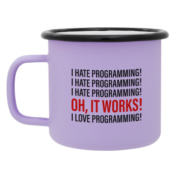 I hate programming!!!, Κούπα Μεταλλική εμαγιέ ΜΑΤ Light Pastel Purple 360ml