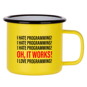 I hate programming!!!, Κούπα Μεταλλική εμαγιέ ΜΑΤ Κίτρινη 360ml