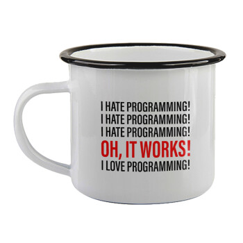 I hate programming!!!, Κούπα εμαγιέ με μαύρο χείλος 360ml