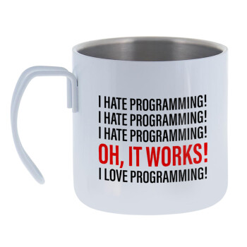 I hate programming!!!, Mug Stainless steel double wall 400ml