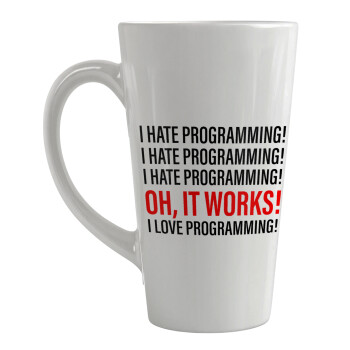 I hate programming!!!, Κούπα Latte Μεγάλη, κεραμική, 450ml