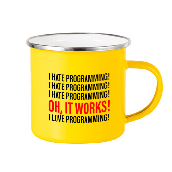 I hate programming!!!, Κούπα Μεταλλική εμαγιέ Κίτρινη 360ml