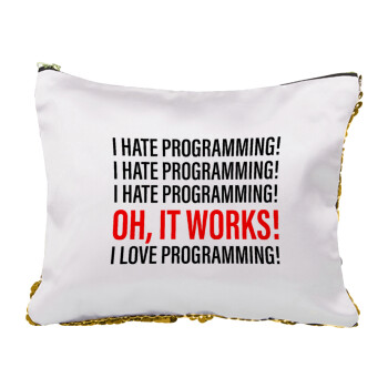 I hate programming!!!, Τσαντάκι νεσεσέρ με πούλιες (Sequin) Χρυσό