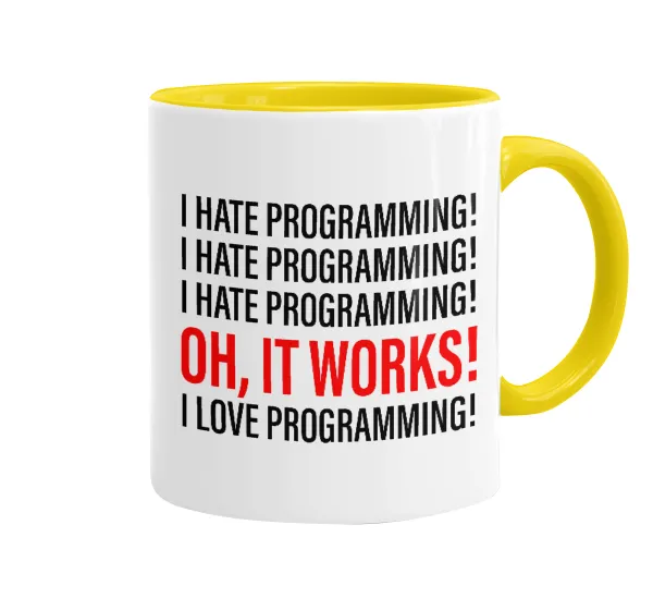 I hate programming!!! — Κεραμική Κίτρινη, 330ml