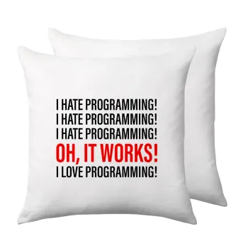 I hate programming!!!, Sofa cushion 40x40cm includes filling