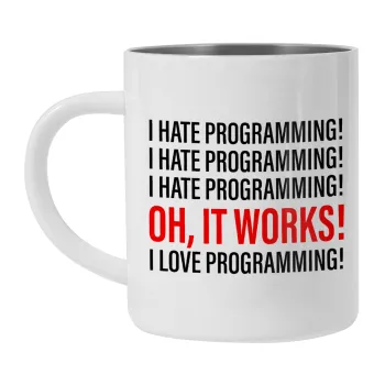 I hate programming!!!, Mug Stainless steel double wall 300ml