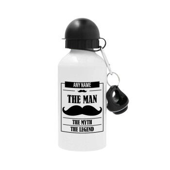 The man, the myth, Metal water bottle, White, aluminum 500ml