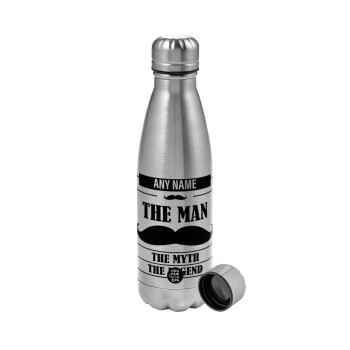 The man, the myth, Metallic water bottle, stainless steel, 750ml