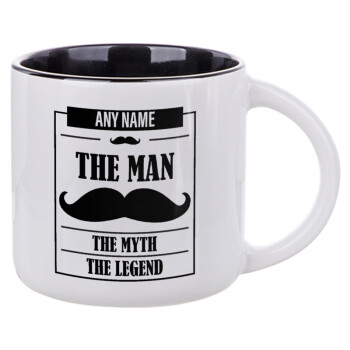 The man, the myth, Κούπα κεραμική 400ml Λευκή/Μαύρη