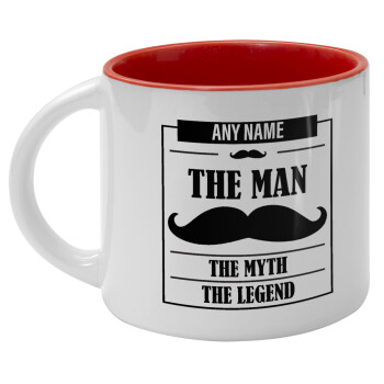 The man, the myth, Κούπα κεραμική 400ml Λευκή/Κόκκινη