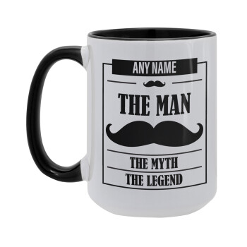 The man, the myth, Κούπα Mega 15oz, κεραμική Μαύρη, 450ml