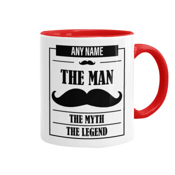 The man, the myth, Mug colored red, ceramic, 330ml