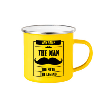 The man, the myth, Yellow Enamel Metallic Cup 360ml
