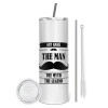 Tumbler stainless steel 600ml, with metal straw & cleaning brush