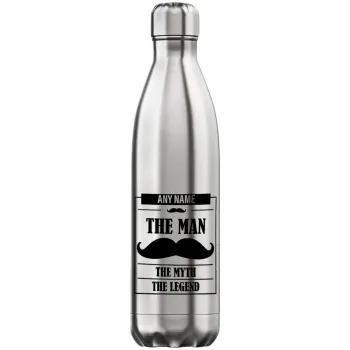 The man, the myth, Μεταλλικό παγούρι θερμός Inox (Stainless steel), διπλού τοιχώματος, 750ml