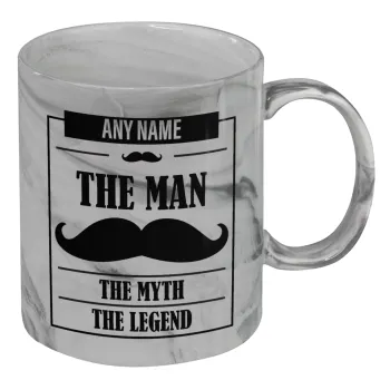 The man, the myth, Κούπα κεραμική, marble style (μάρμαρο), 330ml