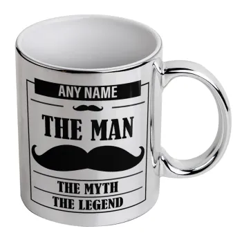 The man, the myth, Κούπα κεραμική, ασημένια καθρέπτης, 330ml