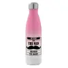 Metal mug thermos Pink/White (Stainless steel), double wall, 500ml