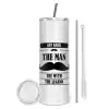 Tumbler stainless steel 600ml, with metal straw & cleaning brush