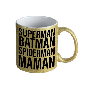 MAMAN, Κούπα Χρυσή Glitter που γυαλίζει, κεραμική, 330ml