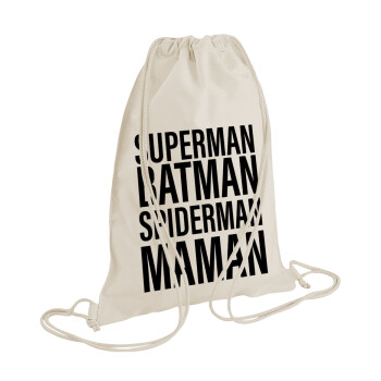 MAMAN, Τσάντα πλάτης πουγκί GYMBAG natural (28x40cm)